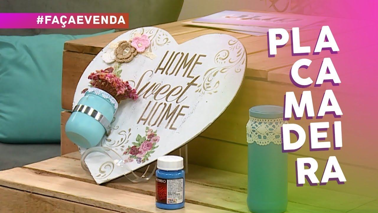 Placa de madeira com stencil por Ana Paula Alves