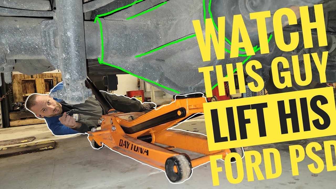 How To USE a Car floor jack in the FRONT & BACK of your Ford Superduty **MUST SEE**