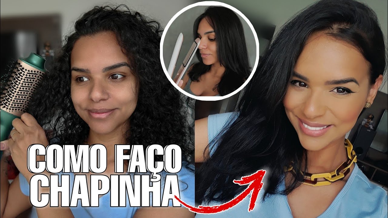 COMO EU ALISO MEU CABELO CACHEADO SOZINHA COM A ESCOVA BRITÂNIA