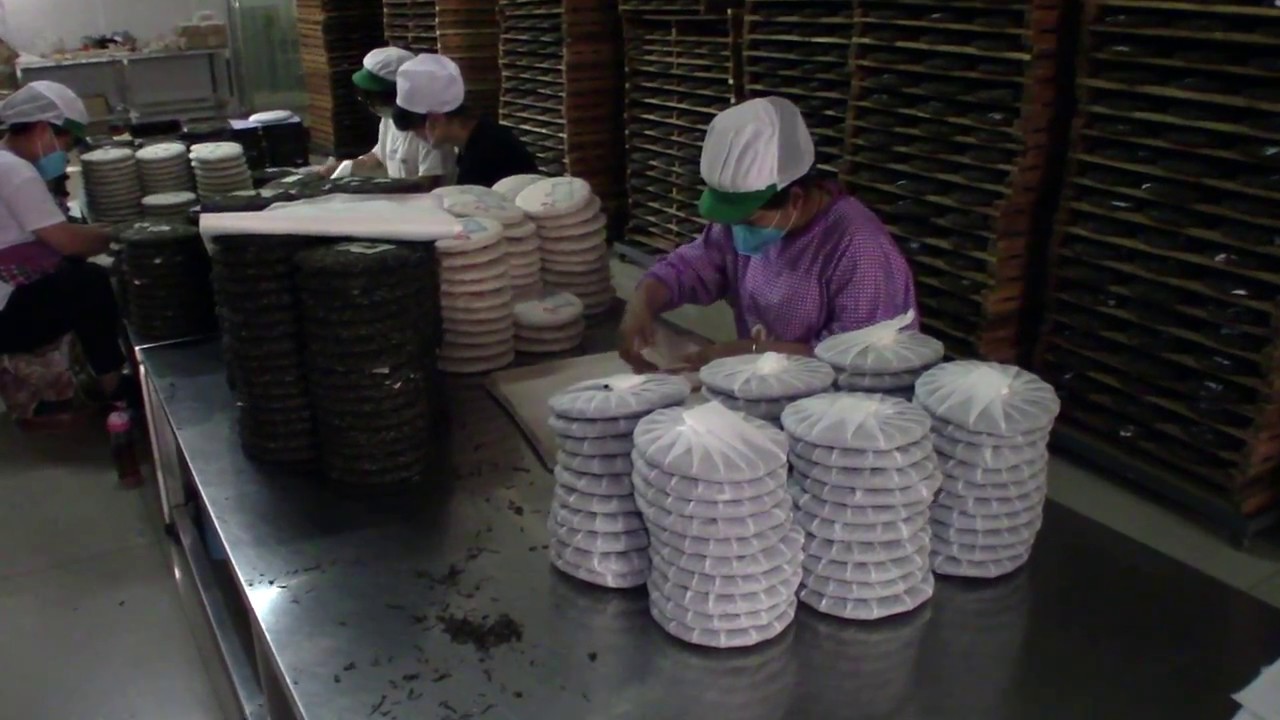 Tour inside a Yunnan puerh tea cake pressing factory