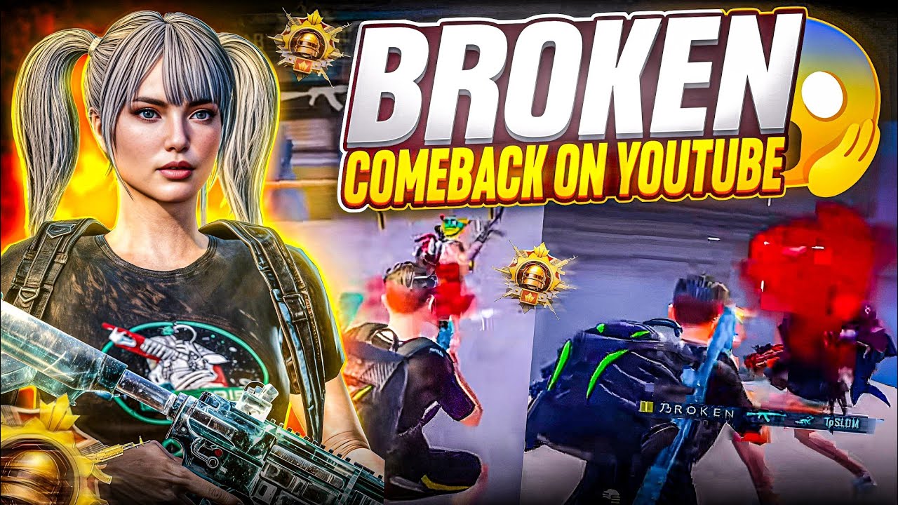 BROKEN HEAVY COMEBACK ON YOUTUBE 💀 FIRST GAMEPLAY WITH VOICE OVER | PUBG MOBILE