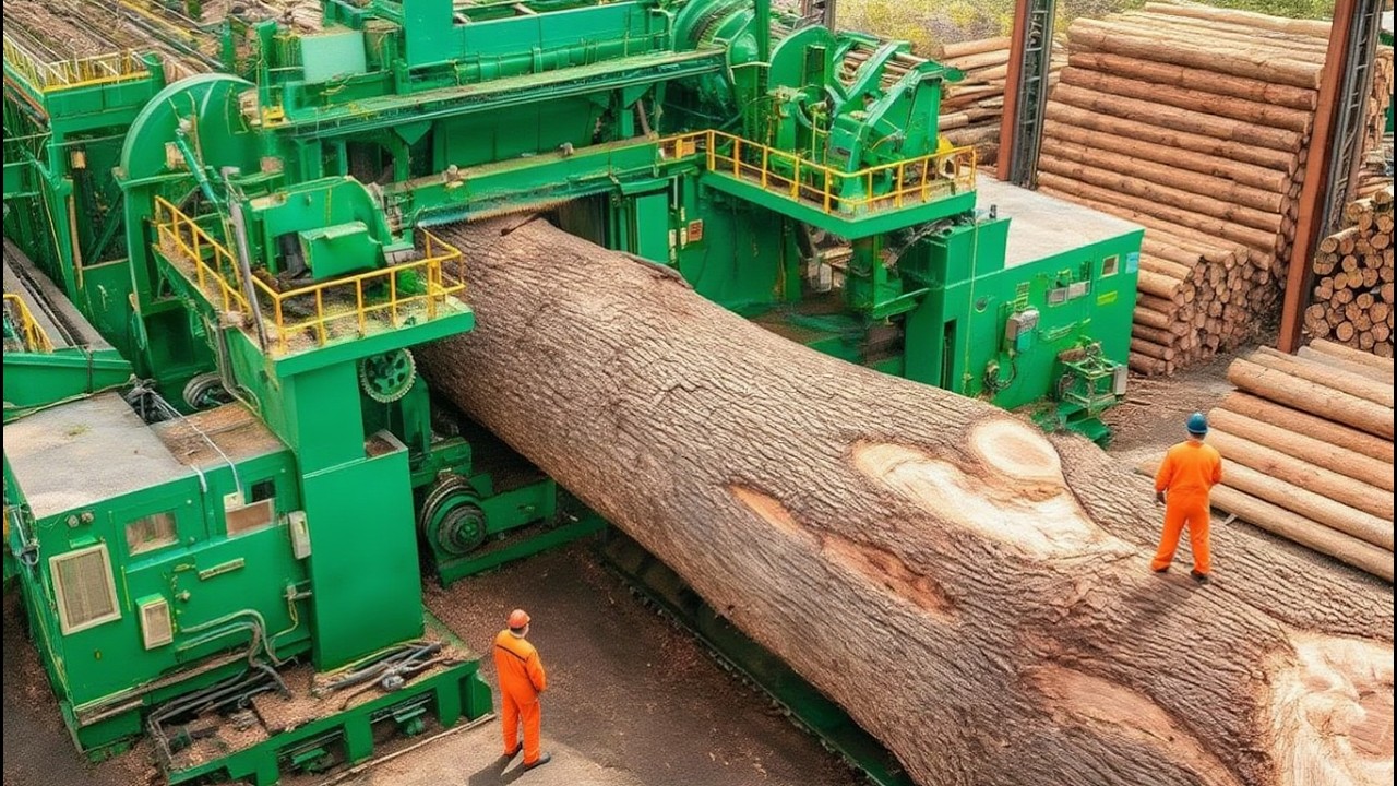 Inside the Massive Oak Wood Processing Factory From Giant Logs to High Quality Lumber