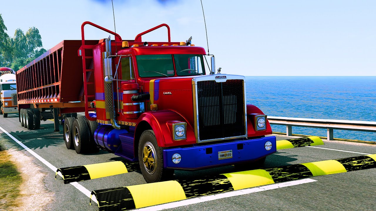 Trucks and Cars vs speed bumps | best BeamNG 46-49 video