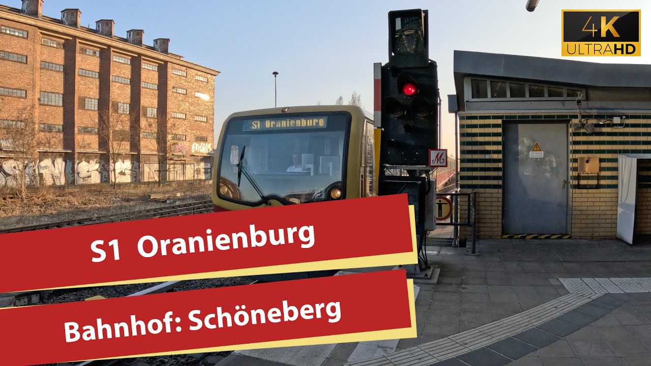 (4K) S-Schöneberg, die S1 nach Oranienburg mit Ansage zum Pendelverkehr