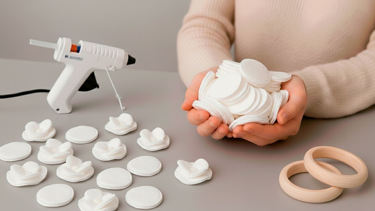 I SAW this at an Expensive Store and MADE it Myself!😍 DIY IDEA using Cotton Pads! #craft