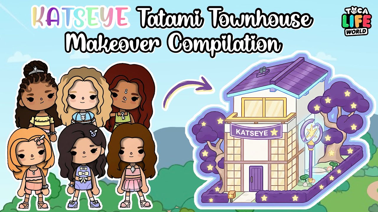Katseye Tatami Townhouse Makeover Compilation 💜💛| TOCA LIFE WORLD 🌏