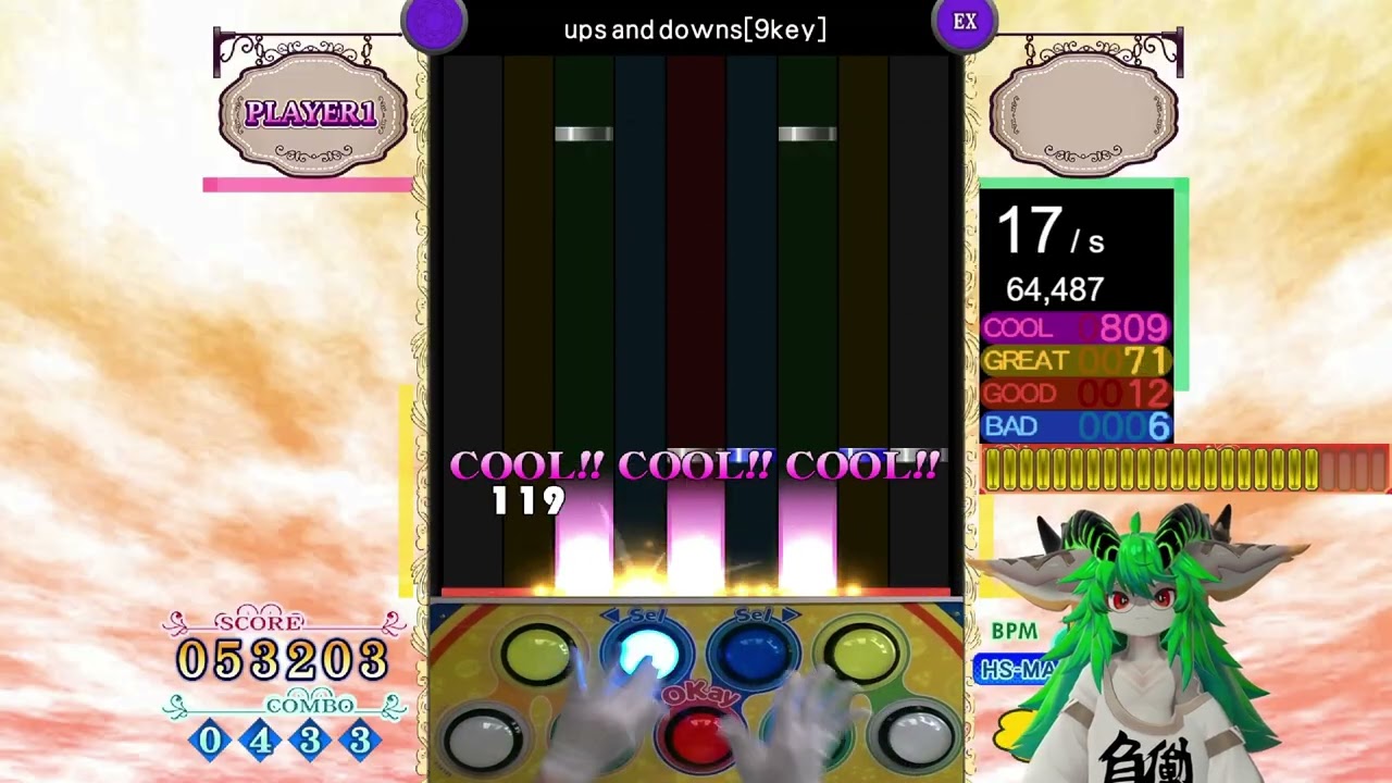 [pop'n music PMS] ●14 ups and downs[9key] EXHARD CLEAR AAA 95.3k