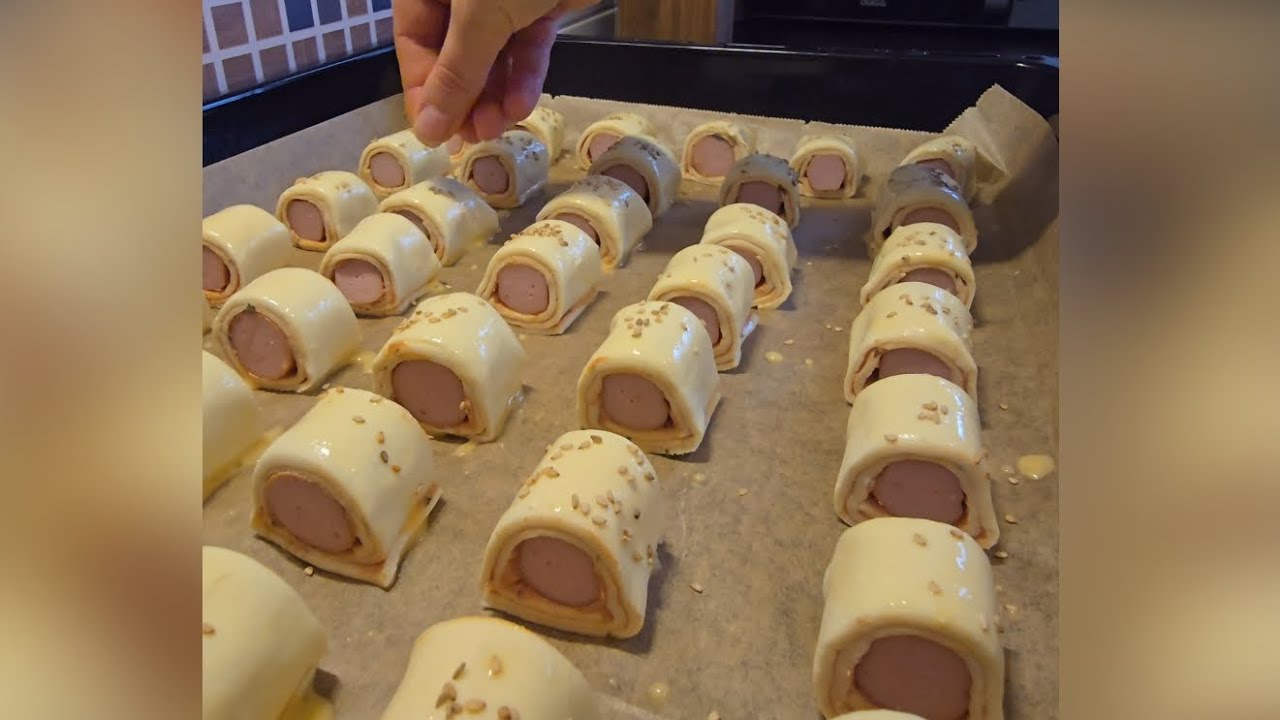 Sausage im Dough Quick Finger Food Recipe for Cooking 