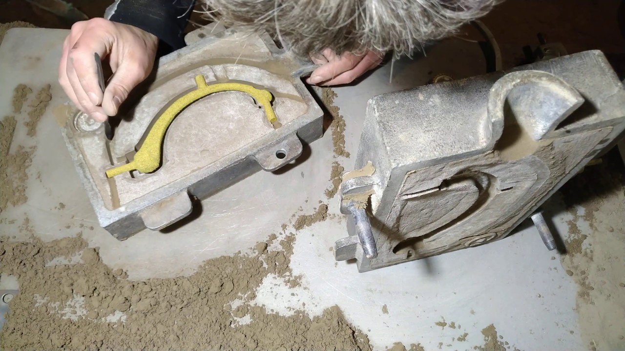 Lámpa kar homokformázás sárgaréz öntéshez / lamp arm sand molding for brass casting