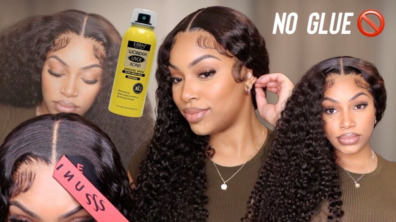 HD LACE WIG INSTALL USING EBIN LACE Spray! 😍 (No Glue MELT) | 5x5 HD 30