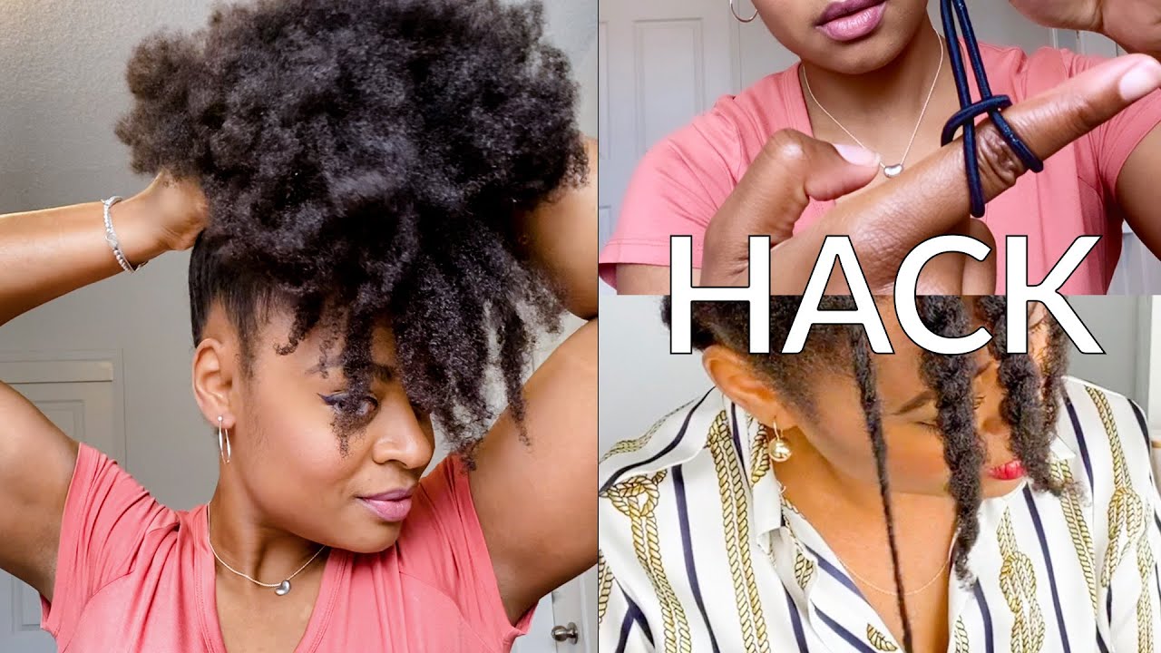 Hack The PERFECT HIGH PUFF + Bonus FAKE BANGS on Natural Hair