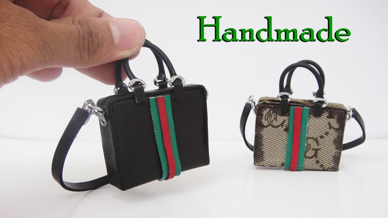 DIY Miniature Gucci Bags for Barbie doll - How to make Unique Bag