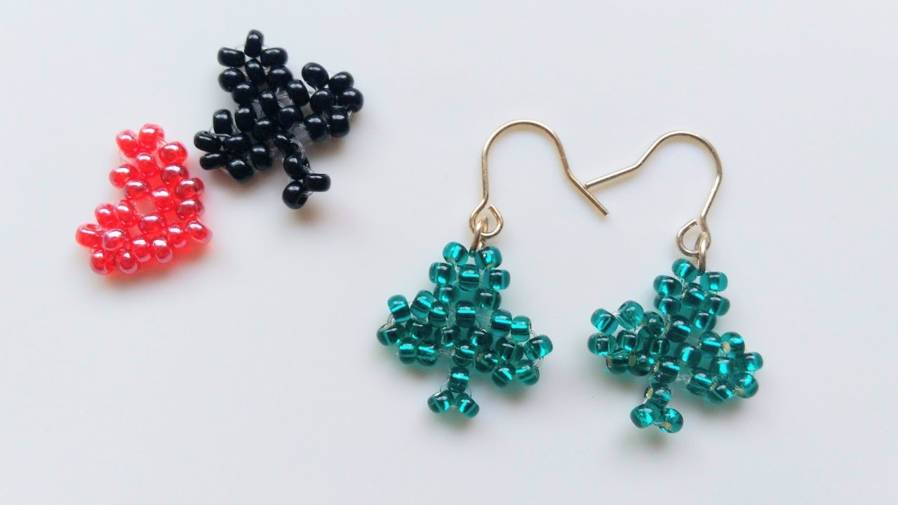 【図で分かりやすく】ビーズで作るトランプのクローバー♧ How to make a beaded clover.