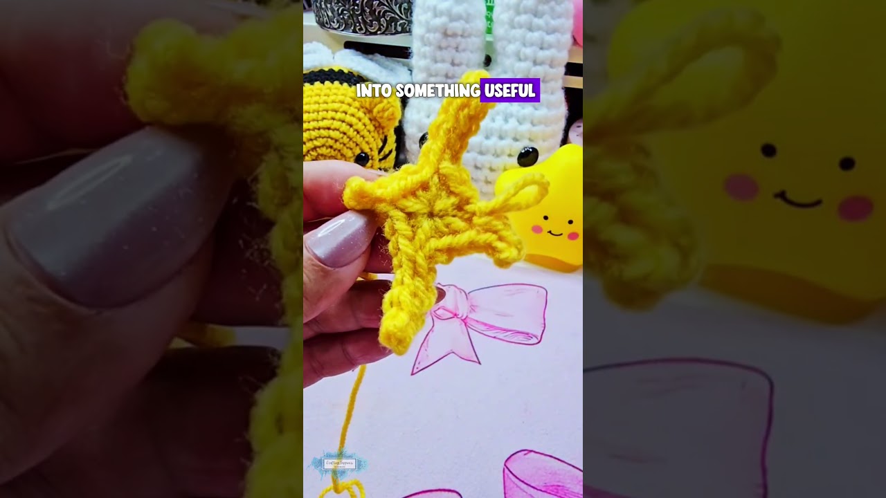 Как связать крючком аппликацию в виде четырехлучевой звезды 