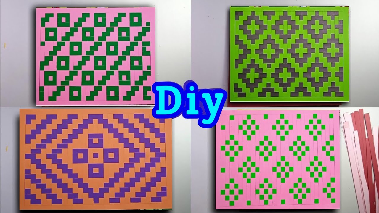 this simple paper weaving craft, paper weaving tutorial, paper mat, tutorial de tejido de papel.