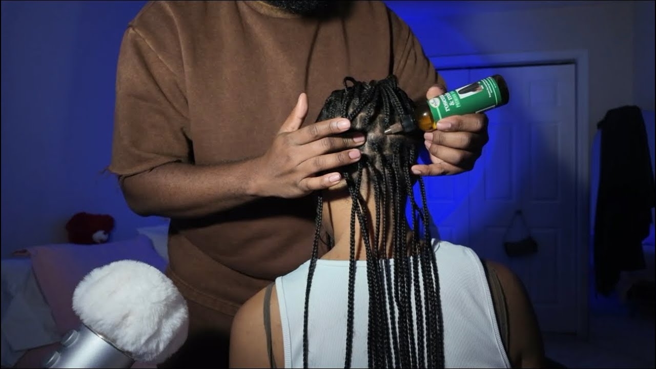 ASMR Oiling My Girlfriend Scalp 💆🏽‍♀️✨ 