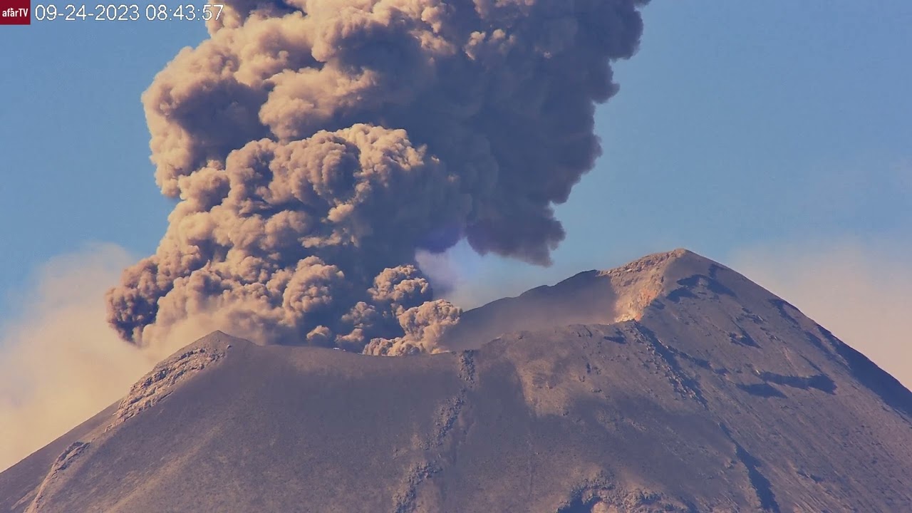 Sep 24, 2023: Large ash explosion from Popocetapetl Volcano