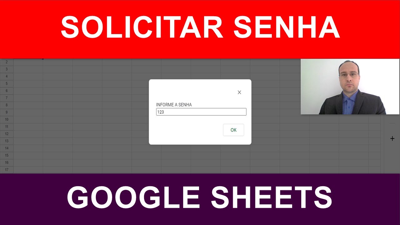Script para Solicitar SENHA ao Abrir Planilha Google Sheets