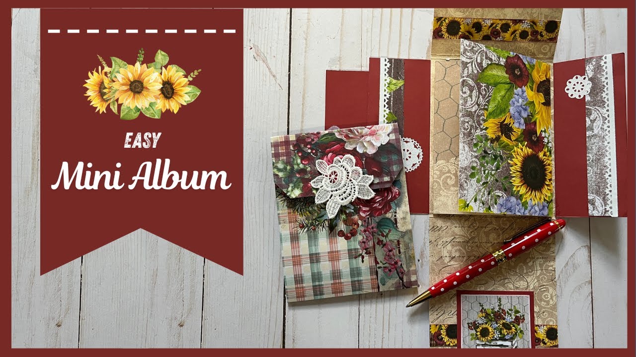 🌻Easy One Sheet Wonder Mini Album Tutorial (Giveaway Ended)