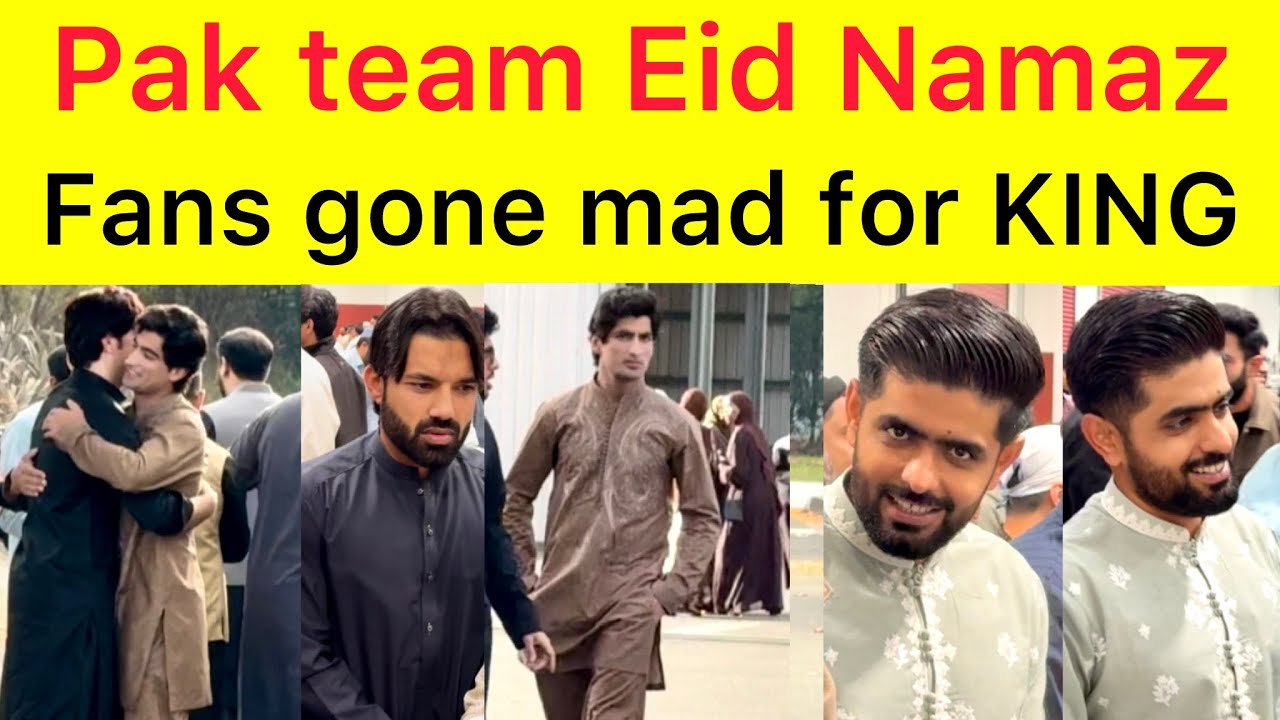 Exclusive 🔴 Pakistan team ne EID Namaz Hamilton Mei Parh li, fans selfies Babar Azam M. Rizwan