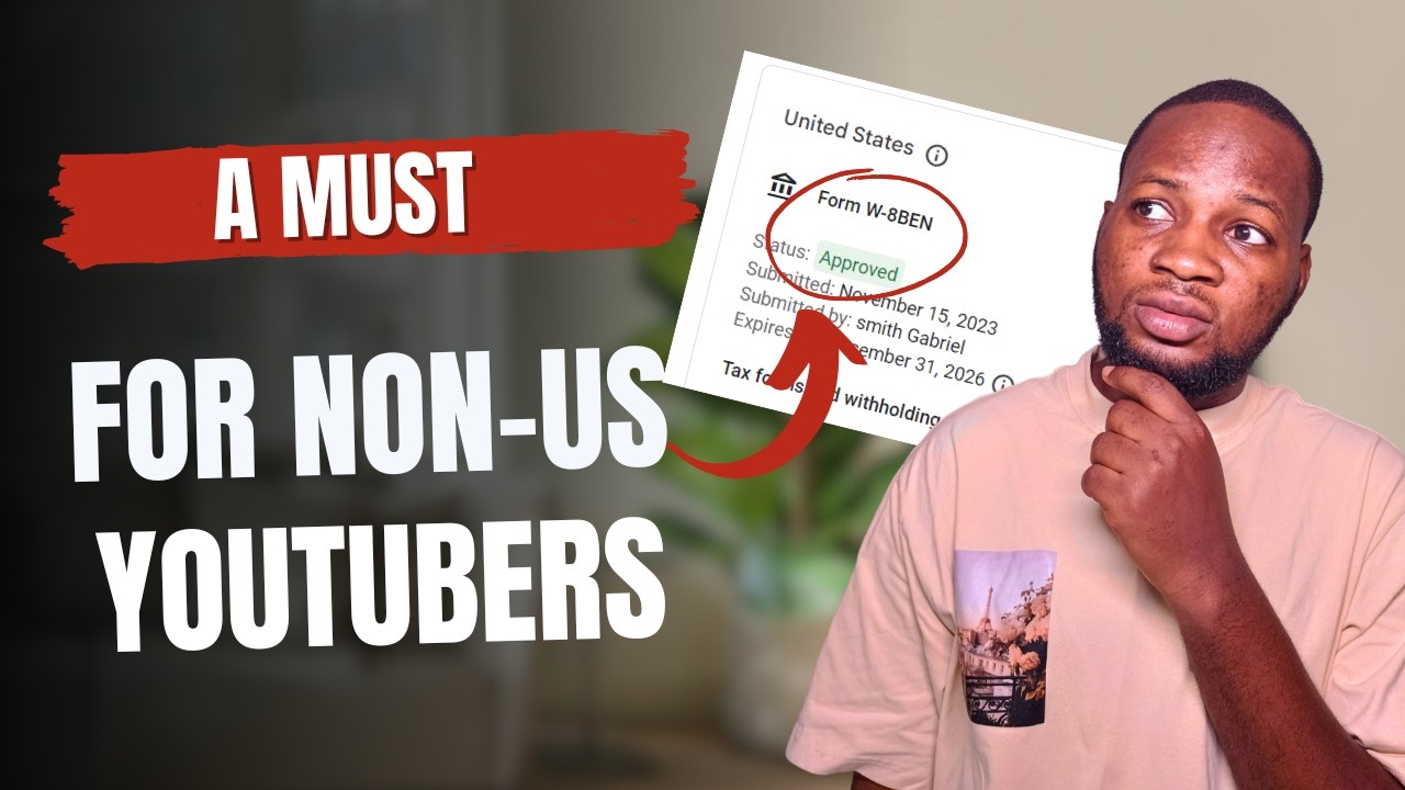 How to Submit YouTube Tax Information in Google AdSense for Non-Us Creators (2024)