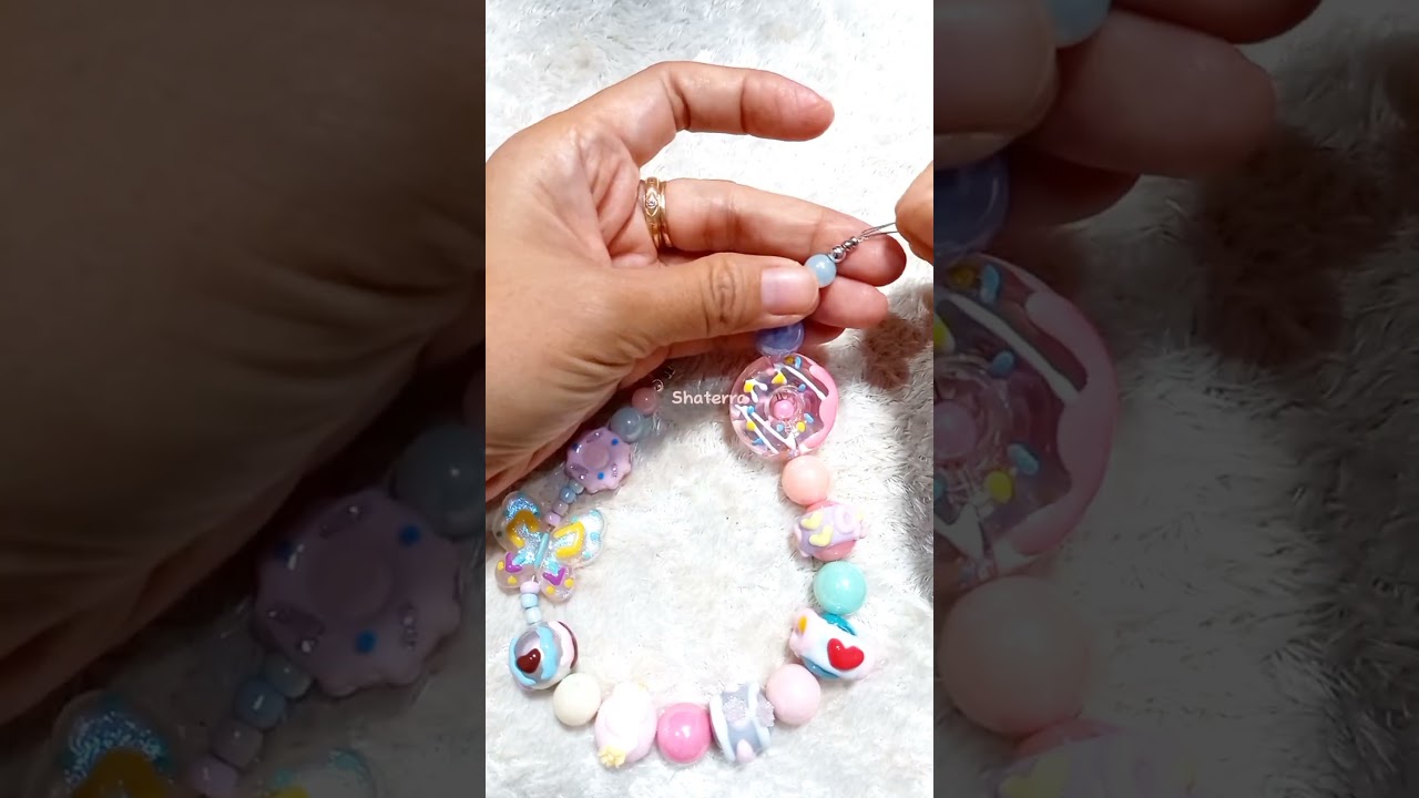 DIY Phone Charm with painted beads. 