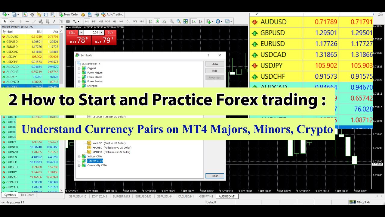 2 Understand Currency Pairs on MT4 Majors, Minors, Crypto : How to Start Practice Forex trading