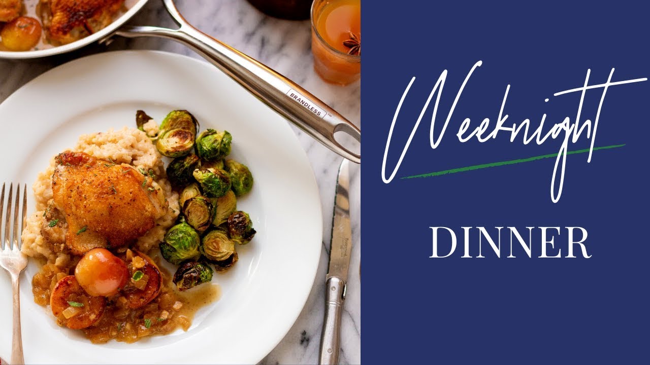 Chicken with Apples & Risotto - Easy Weeknight Dinner