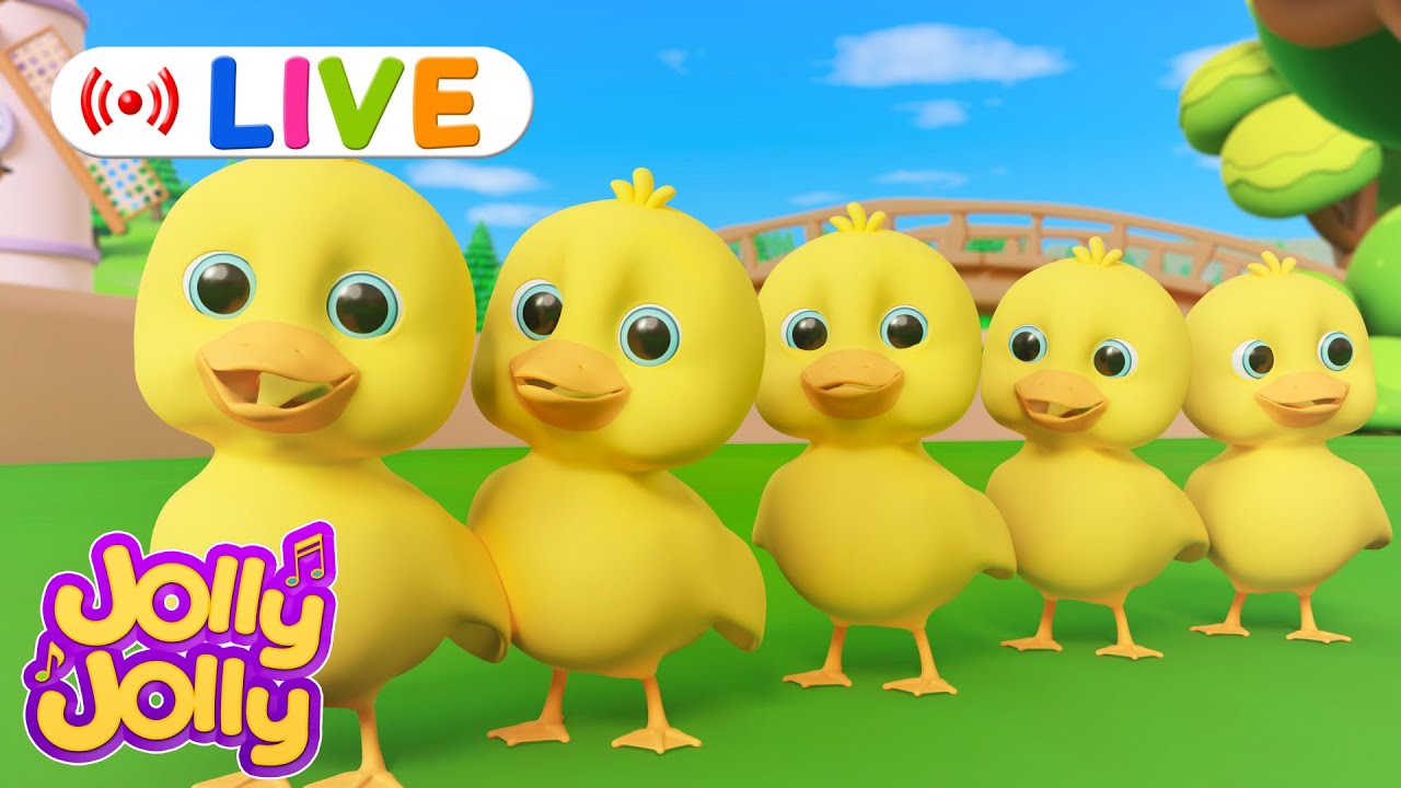 LIVE🔴Пять уточек, Пять обезьянок + Еще | Jolly Jolly & Numbers — лучшие детские песни!