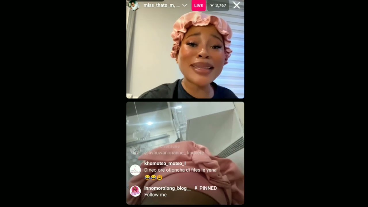 inno Morolong Instagram and miss thato Instagram live talking about dineo moloisane