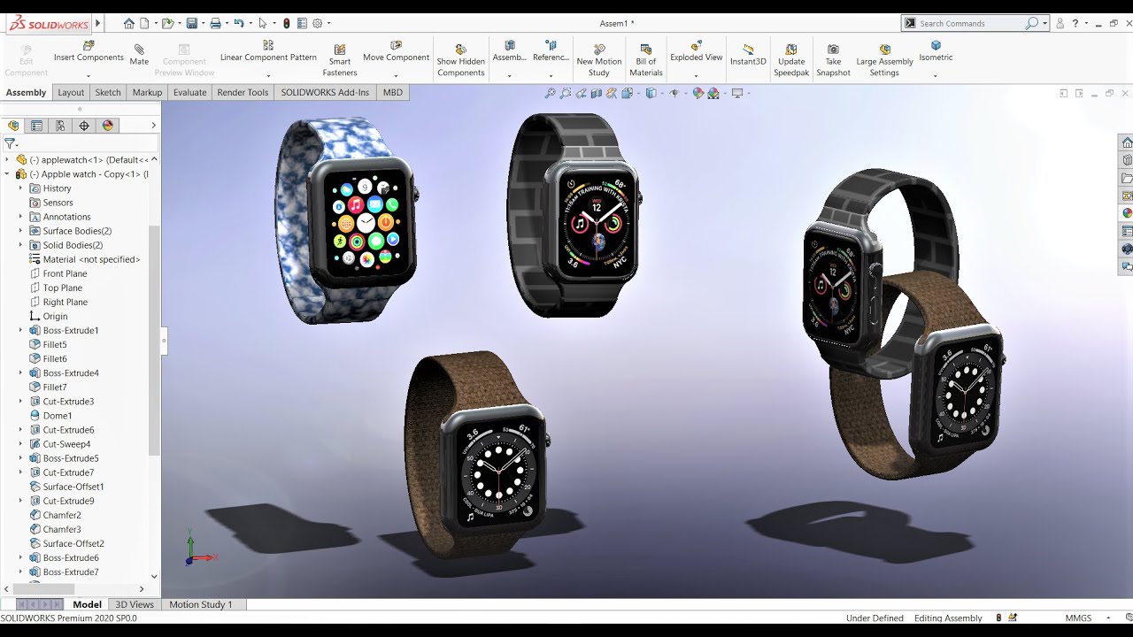 Design Apple watch Series by Solidwork || Apple Watch || Apple || Solidworks & AutoCAD