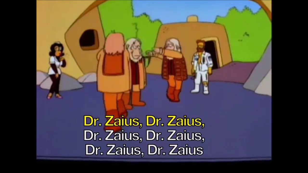 The Simpsons Karaoke   Planet Of The Apes musical   Dr  Zaius karaok&eacute; vo