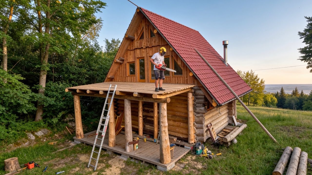 Man Spends 7 Years Building DREAM Log House For His Family | By @nikrijavec47