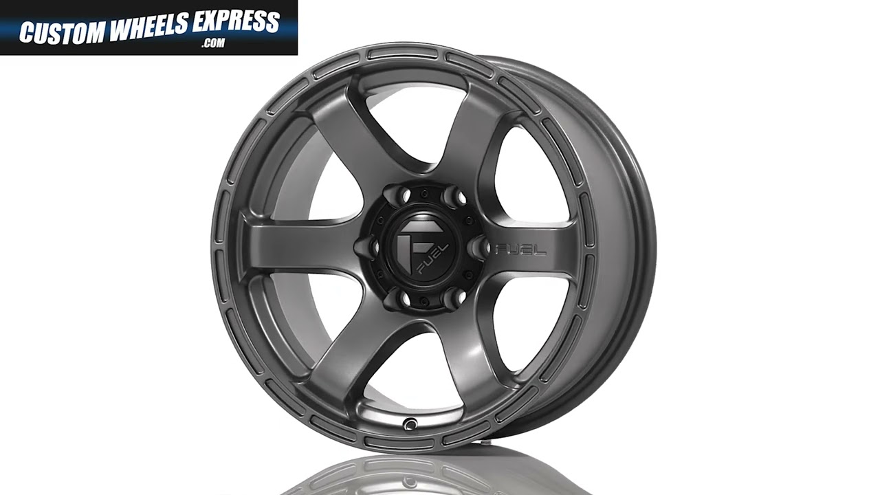 Fuel Rush D767 Matte Gunmetal Custom Truck Wheel Spin