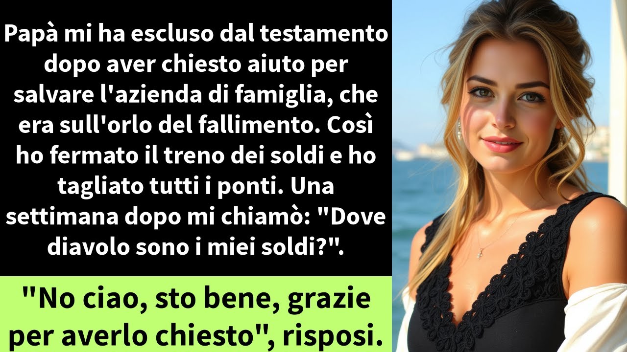 Papà mi ha escluso dal testamento dopo aver chiesto aiuto per salvare l'azienda di famiglia,
