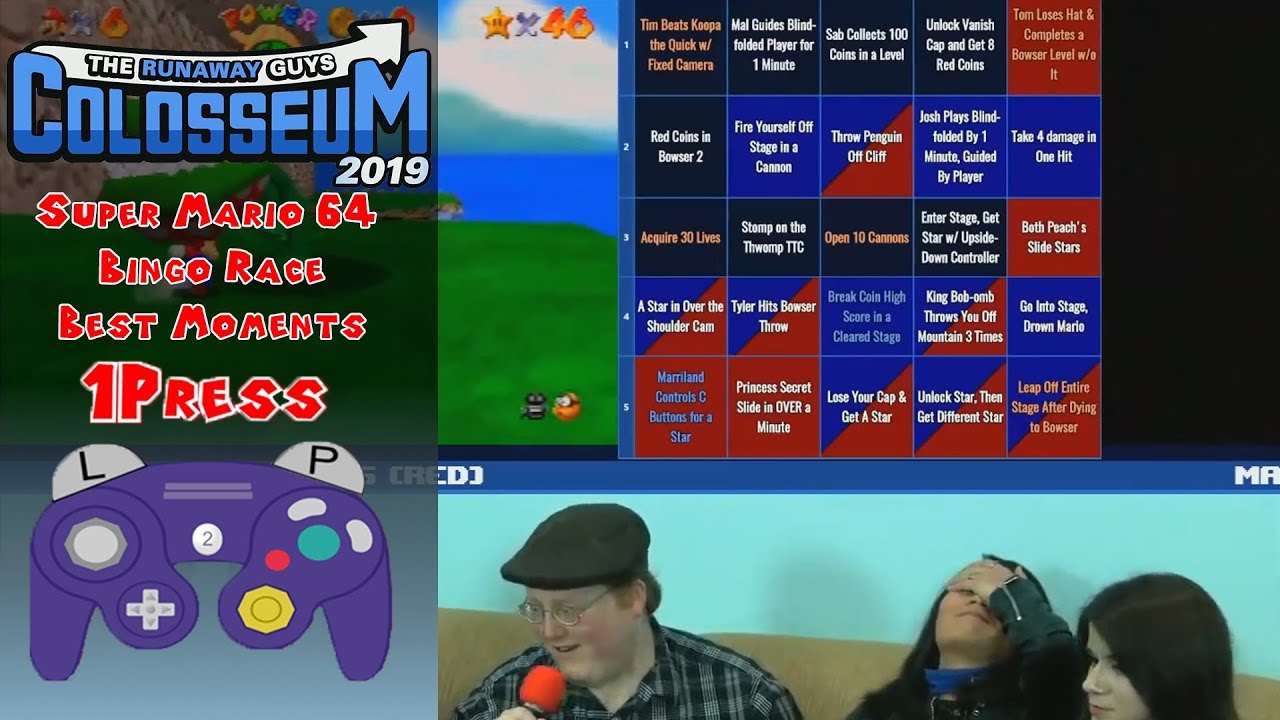 TheRunawayGuys Colosseum 2019 - Super Mario 64 Bingo Race Best Moments