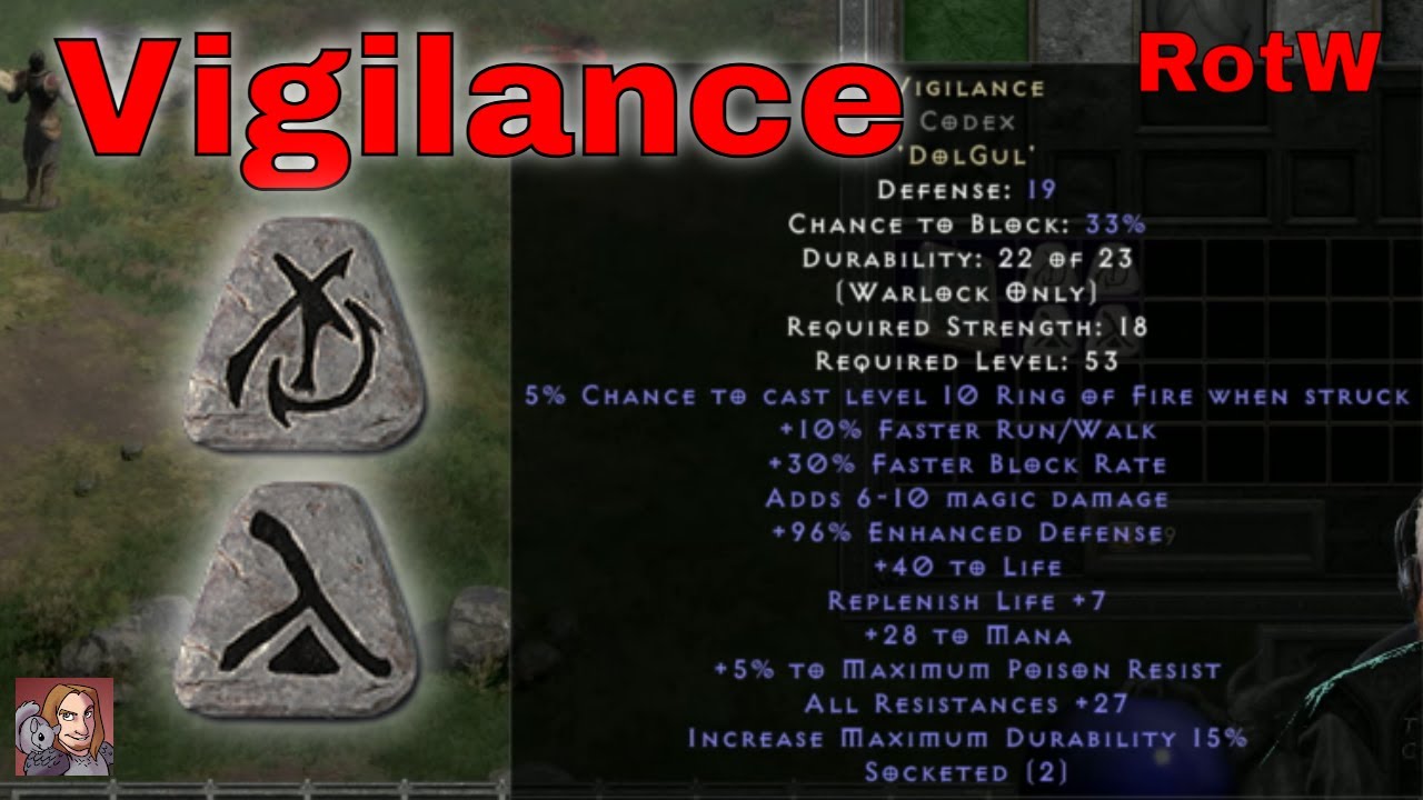 D2R RotW Runewords - Vigilance (Dol Gul)
