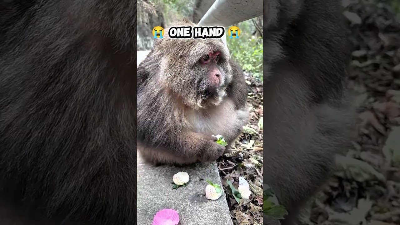 monkey eating the white stoeberry #nature #monkey #ytshorts #stowberry