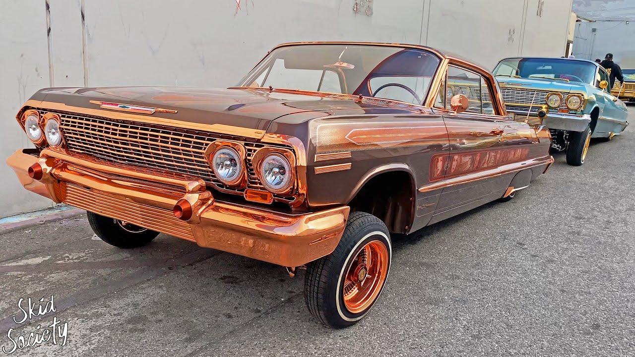 Lowriders Cruise Downtown Los Angeles, California!