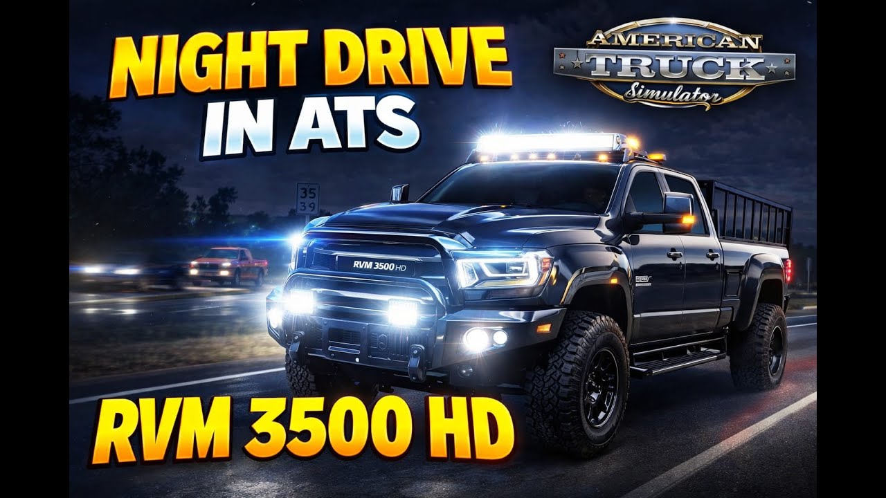 Night Drive with RVM 3500 HD 🚚🌙 | American Truck Simulator | Vertical Live