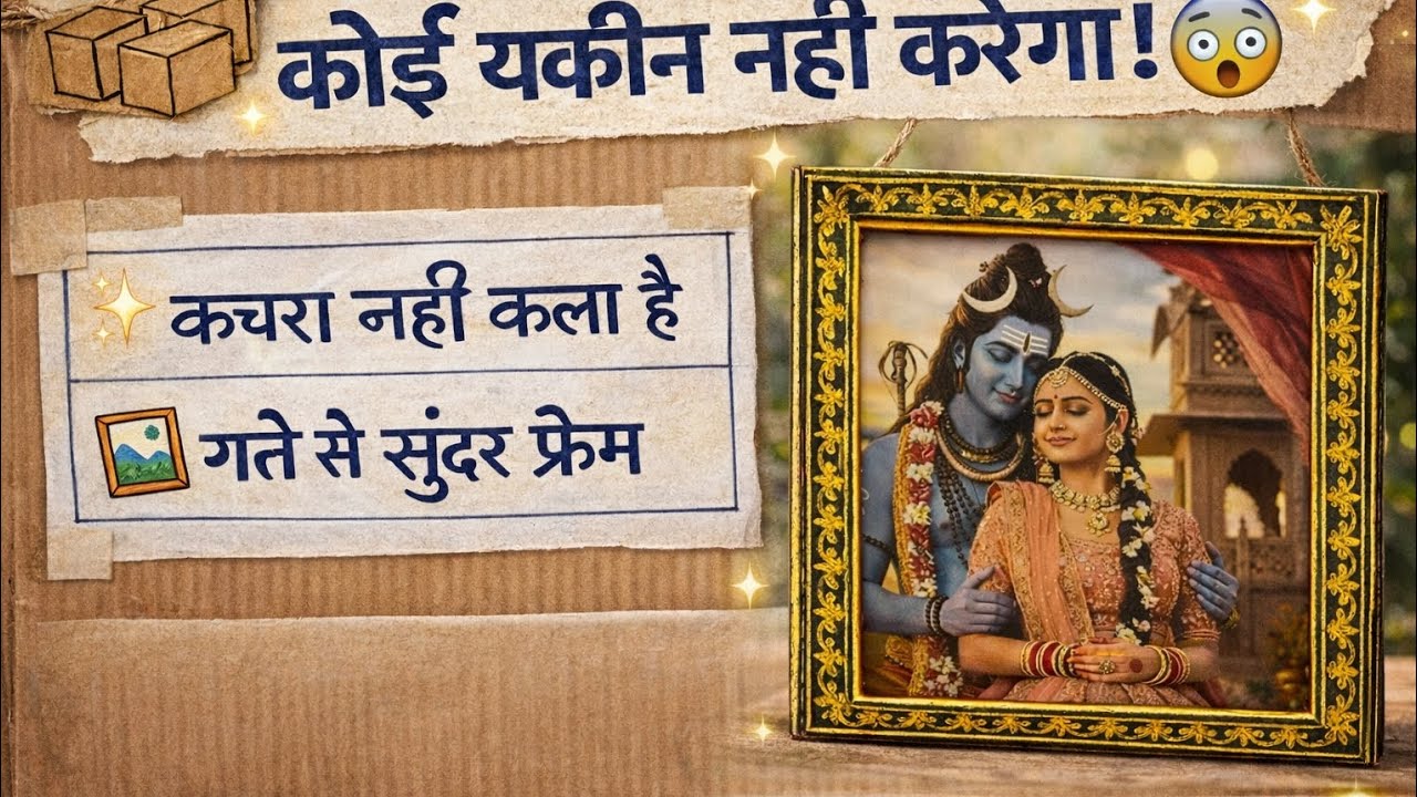 😍 गत्ते से सुंदर फ्रेम | Amazing Cardboard Frame DIY कोई यकीन नहीं करेगा! 😲