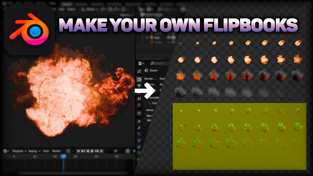 Make A Fireball Flipbook Texture in Blender! (Game VFX Asset)