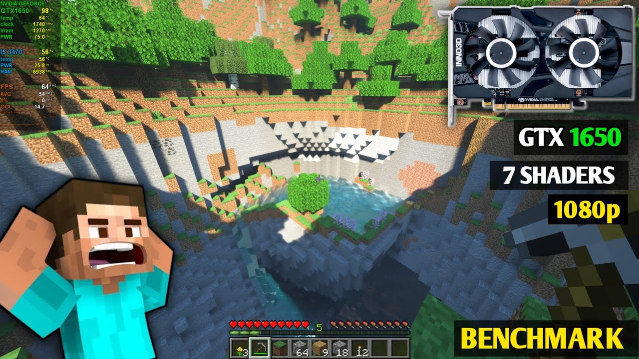 Minecraft Shaders Benchmark on GTX 1650 (GDDR6) – 1080p | 8 Shaders Tested!
