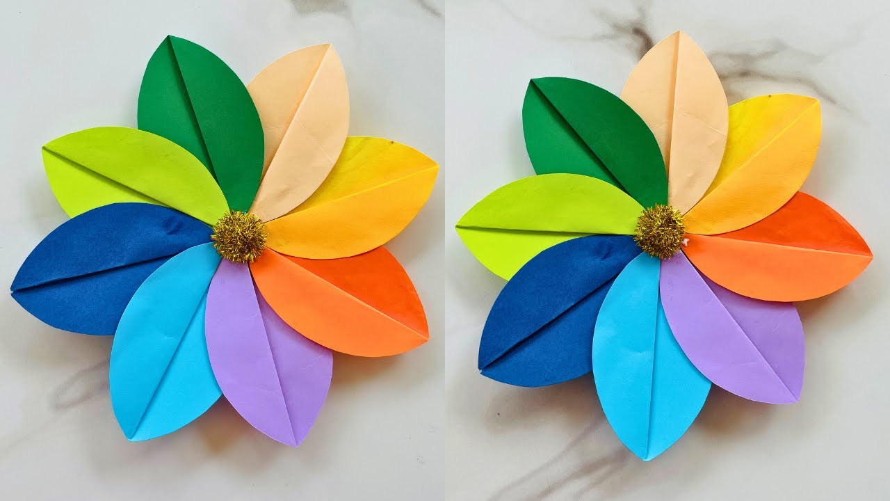 Multicolor Paper Flower | How to make Very Easy Paper Flower
