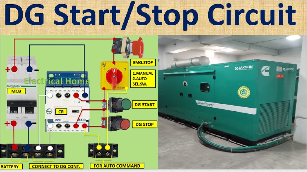 DG Start Stop Circuit | DG auto start/stop circuit diagram | DG automation circuit diagram | DG