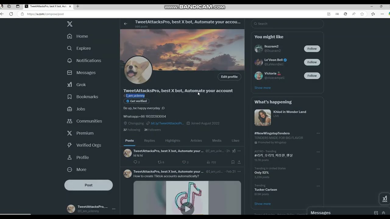 Twitter(X) Engagement Bot｜Monitor Target User Latest Tweets