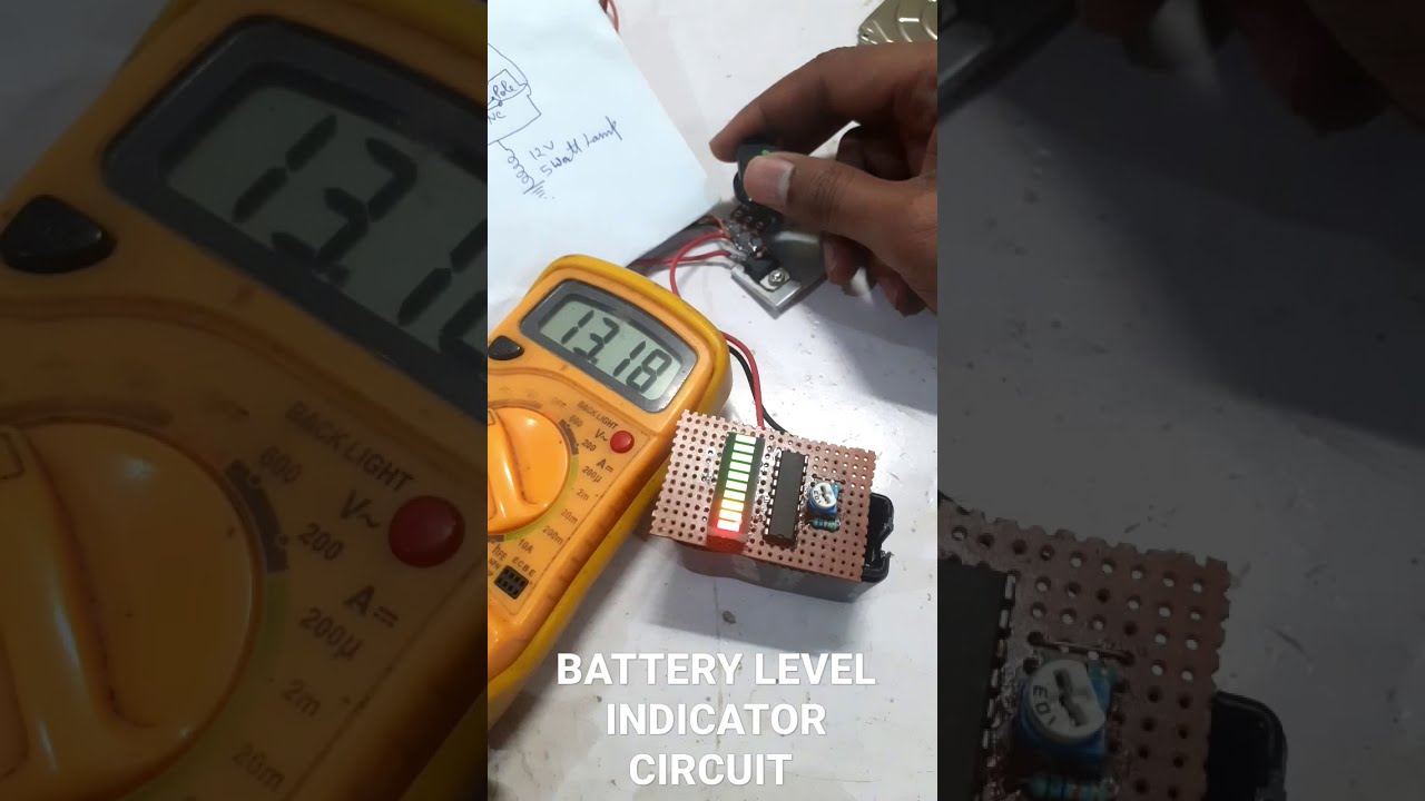 12 V BATTERY LEVEL INDICATOR USING LM3914 [DIY]#shorts