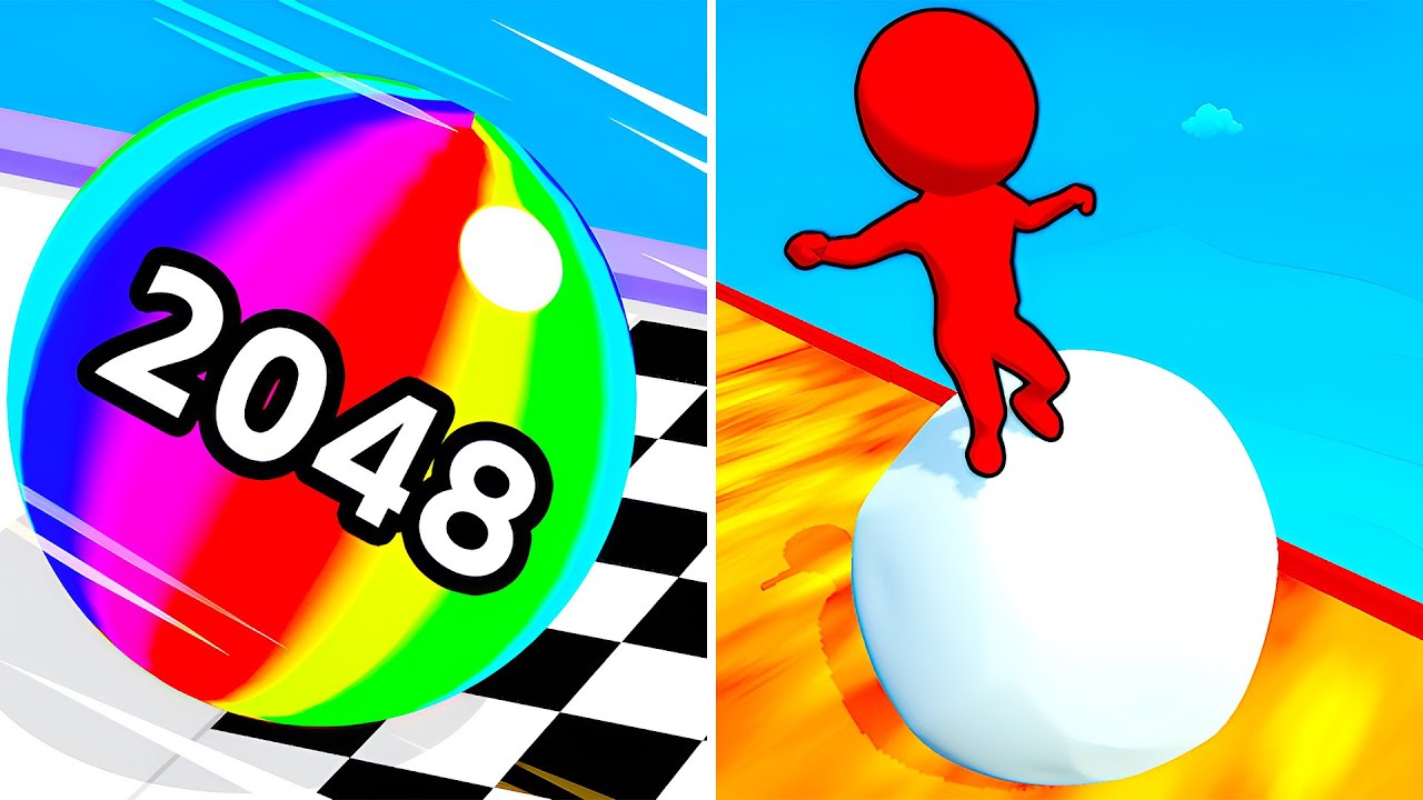 Ball Run 2048 VS Snow Race 3D 🔴❄️ All Levels Max Update Walkthrough Mobile NEW Gameplay K8RX