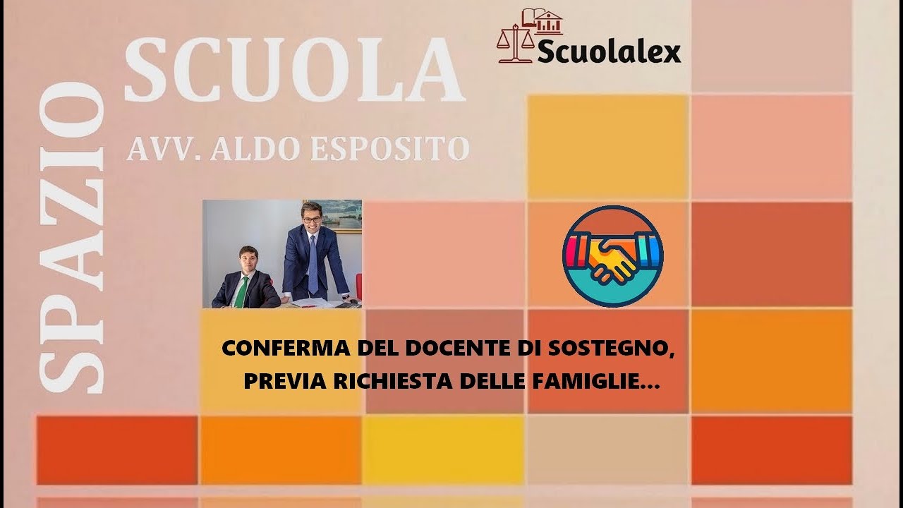 CONFERMA DEL DOCENTE DI SOSTEGNO, PREVIA RICHIESTA DELLE FAMIGLIE...