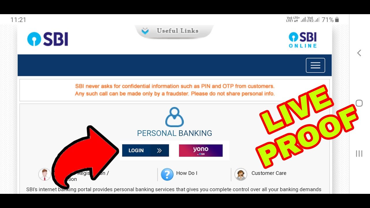 SBI Personal Internet Banking | First Time Login With Pre-Printed Kit 2019 | On MOBILE LIVE PROOF